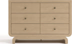 Storkcraft Santorini 6 Drawer Double Dresser, Driftwood | GREENGUARD Gold Certified, Interlocking Drawer System, Premium Wood Dresser Drawer Organizer for Nursery and Kids Bedroom