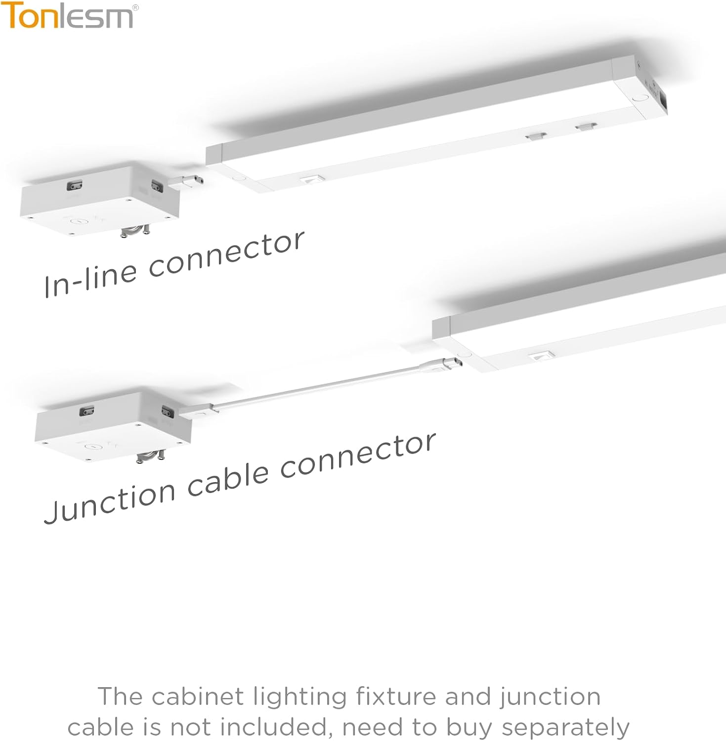 Extension Accessories Compatible with Hyperlink & Lumilink Series Under Cabinet Light with Quick-Connect (Wired Box, White, 2.52 Inch)