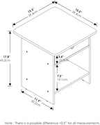 Square End Table with Storage Bin, Bedside Table with Open Back Shelf, Round Corner Night Stand, Side Table, for Bedroom, Living Room, Dark Walnut