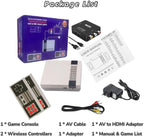 Classic Mini Retro Game Console Built in 619 Video Games,Av and HDMI Output Plug and Play Game System with Dual Wireless Controllers