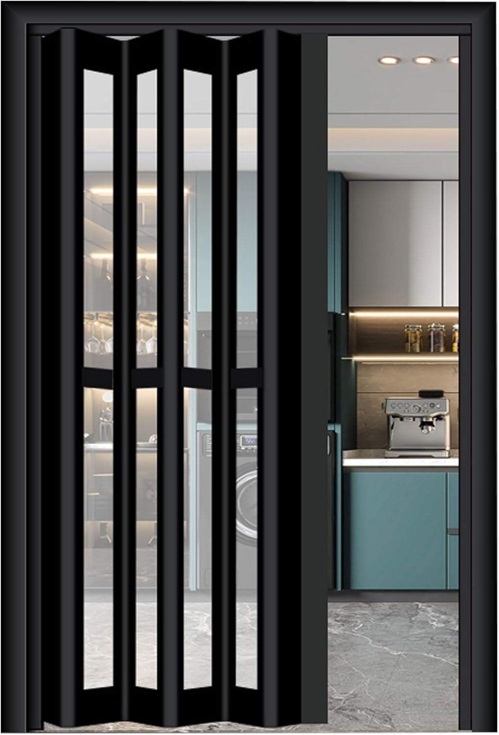 Custom Aluminum Panel Sliding Accordion Door, Interior & Outdoor Use for Bedroom Kitchen Office Hallway Shed, Customizable Closet Barn Panels, Custom Size Color