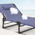 Outdoor Garden Lounge Chair Single Sunbed Household Siesta Deck Chair Office Nap Bed Portable Camp Bed(C)