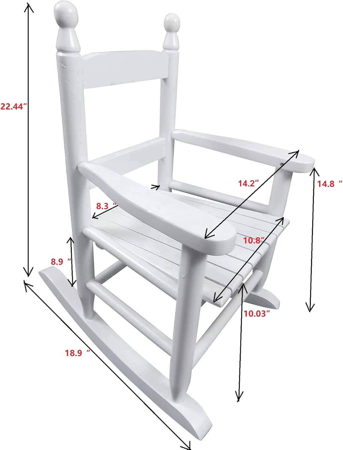 Children's Pink Wooden Rocking Chair - Indoor or Outdoor - Comfortable and Durable Home Leisure Rocking Chair