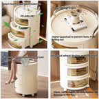 Storage Cabinet Multi-Layer Nightstand with Drawers Small Dresser and Organizer Bedside End Table for Living Room All Occasion(Clear)