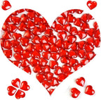 HappyFiller 150 PCS Red Acrylic Hearts for Shaped Crystals Fake Heart Gems for Vase Fillers,Table Scatters,Wedding Centerpieces,Birthday,Engagement Party,Bridal Shower Gifts,11 OZ