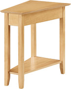 Convenience Concepts American Heritage Wedge End Table 24" - Classic Narrow Chairside Accent with Storage Shelf for Transitional Living Room, Ideal for Corners or in Between Chairs, Honey Oat
