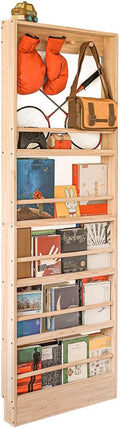 Wooden Kids Bookshelf, Wall Mount Shelf with Hooks, Organizer for Toys and Books, Space-Saving | with Hooks
