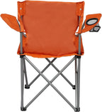 Four-fold Camping Chair with Cup Holder, Bright Orange.