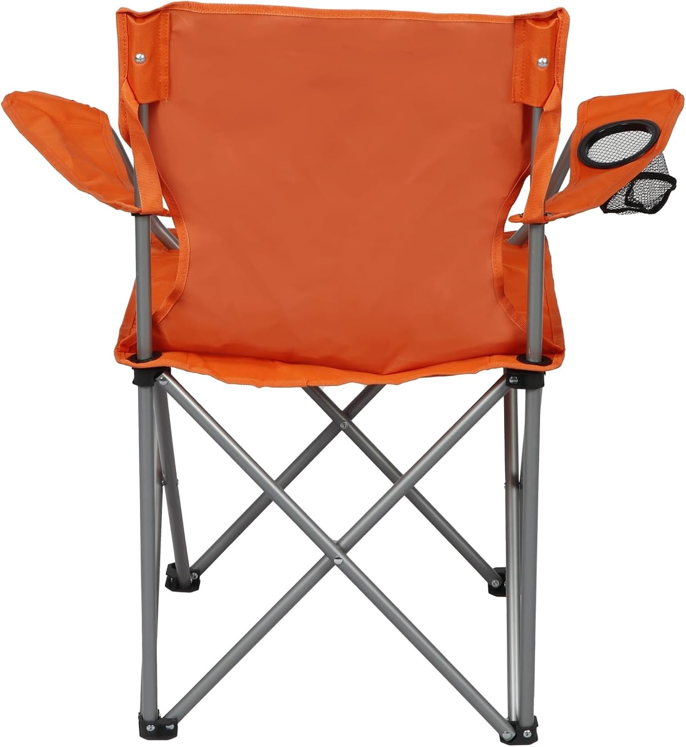 Four-fold Camping Chair with Cup Holder, Bright Orange.