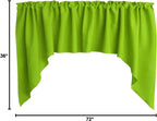 Zen Creative Designs Solid Poplin Swag Window Valance Home Décor Bedroom Nursery Kitchen Window (Lime Green)