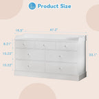 Vabches Kids Dresser Cabinet with 7 Drawers and Large Table Top, Multi-Functional Chest of Drawers, Baby Dresser, Kids Bedroom Furniture, Nightstand for Child’s Room, White