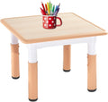 FUNLIO Adjustable Kids Table, 3-Level Height for Ages 3-8, Easy to Wipe Arts & Crafts Toddler Table for Classrooms/Daycares/Homes, CPC & CE Approved, 23.6 x 23.6 Inches, Natural