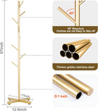 ZOZOE Metal Coat Rack Stand, Modern Coat Rack Freestanding with 8 Hooks, Coat Racks Easy to Assemble, Coat Tree Stand for Bags, Hats, Entryway, Office (Golden)
