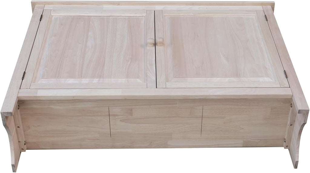 Solid Wood Hall Cupboard - 34" H, Unfinished