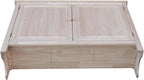 Solid Wood Hall Cupboard - 34" H, Unfinished