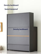 Kitchen Pantry Storage Cabinet Multipurpose Desktop Shelf Bookcase Floor Storage Cabinet with Transparent Door Multi Scenario Use(Black,55cm)