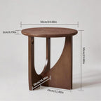 Mid-Century Modern Round Solid Wood Side Table for Living Room Bedroom, Walnut Round End Table Bedside Night Stand with Geometric Base, Wood Accent Table for Small Space, 20''Lx20''Wx20''H
