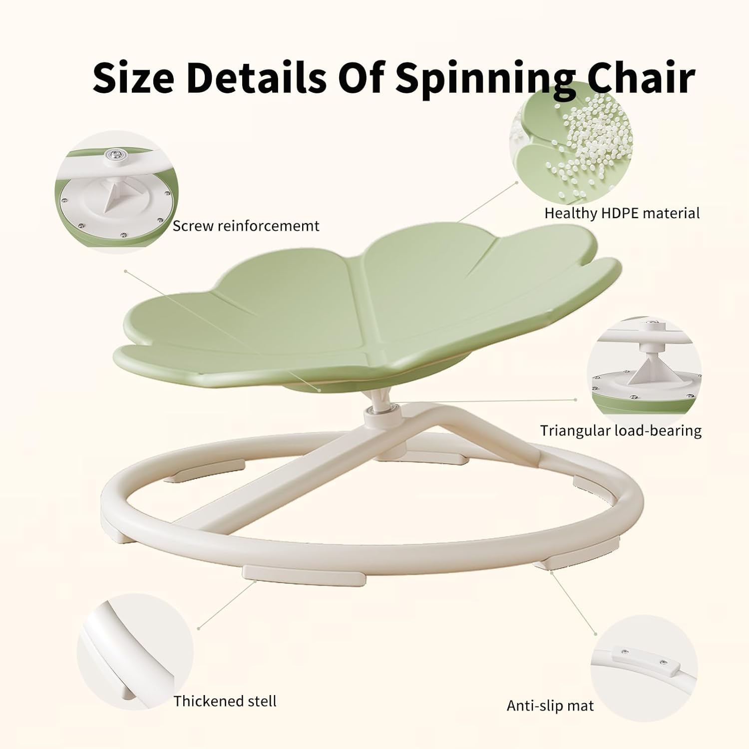 Sensory Toys Spinning Chair for Kids, Indoor Autism Sensory Toys Rocking Chair Toys for Autistic Kids Ages 3-5, Sensory Items for Classroom Balance Coordination Focus Green