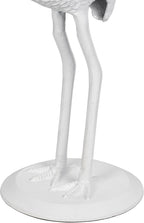 Eyely DNE1006C Maxine 25" Classic Mid-Century Glass Top Flamingo End Table for Living Room, Bedroom, Office, Bathroom, White