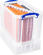 Really Useful Box Plastic Storage 19 Litre With XL Lid Clear (Pack Of 4)