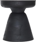 HomeStock Mango Wood Side Table - Modern Accent Stool - Black Finish Furniture