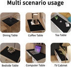 Leather Nightstand Cover,1.8mm Thick,15.75x23.6 Inch end Table Cover,Side Table Cover,Bedside Table Cover,Bedside Tablecloth.(Black+Black,15.75x23.6)
