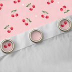 Feelyou Girls Cherry Curtains Cute Fruit Toddler Window Curtains for Bedroom Living Room Baby Women Pink Kawaii White Dots Decor Window Drapes Lovely Sweet Fresh Window Treatments 38W X 45L,2 Panels