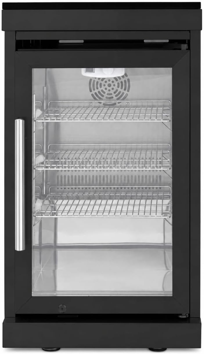 Outdoor Kitchen Fridge Cabinet, 68L Undercounter Beverage Cooler Refrigerator Island with Granite Countertop, Built-in Stainless Steel 120 Cans Drink Center with Wheels
