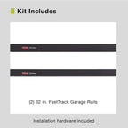 Rubbermaid FastTrack Wall Mounted Storage and Organization System Rail Horizontal 48" 2-Pack Holds up to 1750 pounds Each Rail for Home/Garage Storage and Organization