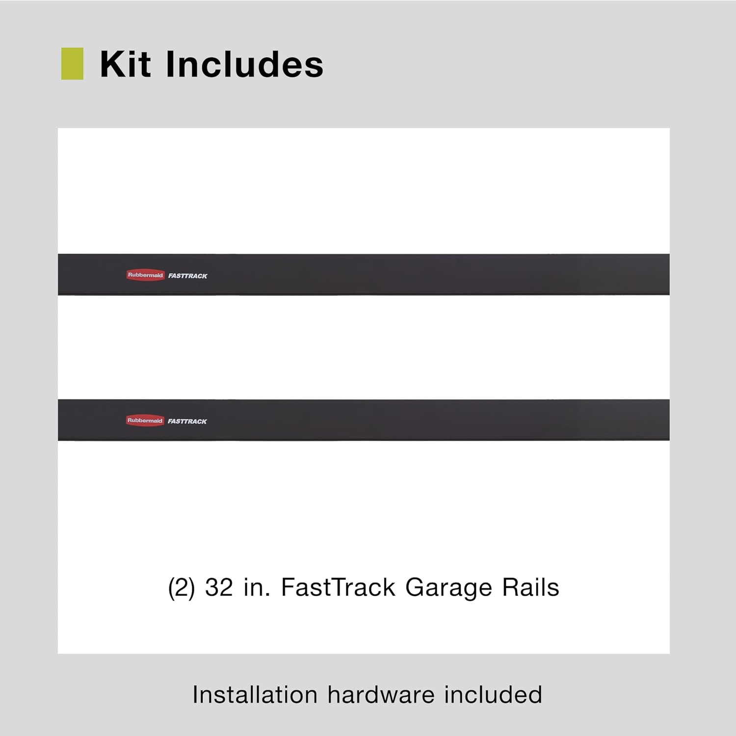 Rubbermaid FastTrack Wall Mounted Storage and Organization System Rail Horizontal 48" 2-Pack Holds up to 1750 pounds Each Rail for Home/Garage Storage and Organization