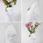 Human Body Ceramic Hand Vase, Arm Body Shaped Small Flower vase Modern Aesthetic Decorative White Ceramic vases for Home Living Room décor