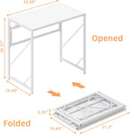 Elephance Folding Desk Writing Computer Desk for Home Office, No-Assembly Study Office Desk Foldable Table for Small Spaces