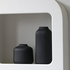 flature Ceramic Vases in Nordic Style, Modern Vase Deco for Pampas Grass, Boho Deco for Windowsill, Vases Set in Black Matt, Flower Vase as Home Decoration for Fresh Flowers, Dried Flowers, Set of 2