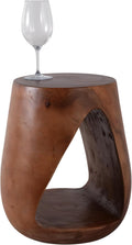 Rustic End Table, Side Table, or Small Night Stand - Solid Natural Wood Bedside Table with Open Cut-Out Design - Perfect for Modern Small Spaces, Bedroom, or Living Room Decor - 18" Bronze
