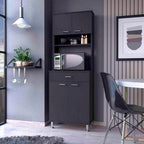 Pantry,Buffet Kitchen Sideboard,Two Door Cabinets, One Drawer, Four Adjustable Metal Legs,for Living Room,Dining Room,Kitchen,23.6 * 13.9 * 66.5