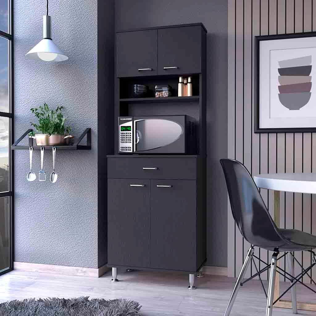 Pantry,Buffet Kitchen Sideboard,Two Door Cabinets, One Drawer, Four Adjustable Metal Legs,for Living Room,Dining Room,Kitchen,23.6 * 13.9 * 66.5
