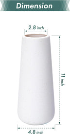 D'vine Dev 11 Inch Ceramic Flower Vase Textured Finishing, Minimalist Design for Kitchen, Bedroom, Living Room, Centerpieces, Office, Speckled Porcelain, VS-XH-G-2