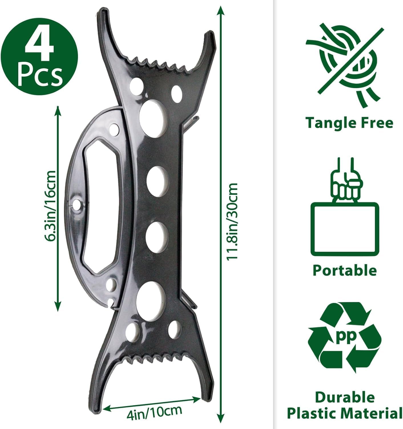 4Pack Christmas Light Storage Holder, All-Purpose Holiday Light Organizer, Black