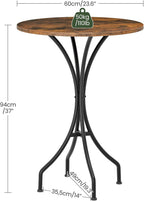 CHOEZON Bar Table, Round High Top Table, Home Counter Height Table, for Kitchen, Pub, Bistro, Living Room, Meeting Room, Rustic Brown and Black TBT06BF