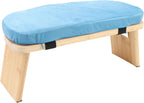 Meditation Bench, Wooden Yoga Stool, Ergonomic Kneeling Chair with Soft Cushion & Carry Bag, Ideal for Home Meditation (Blue)