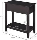 Hinge Cabinet End Table 24x18x30 possessing Bottom Shelf Durable Base Coffee Tone Finish Contemporary Appeal Premium Material