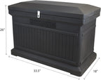 RTS Home Accents ParcelWirx Premium Horizontal Storage Cabinet/Lockable Package Delivery Box with Hinged Lid, Graphite