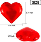 150 Pieces Red Acrylic Heart Shaped Crystals Gems | Translucent, Table Scatter, Valentine's Day & Wedding Decoration, Vase Filler