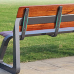 Outdoor Bench,Stainless Steel Seat Community Double Back Garden Square Chair Benches for Outdoors