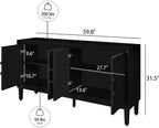 Farmhouse Storage Cabinet, Heavy-Duty TV Stand with Adjustable Shelves, Pantry Storage Cabinet,for Kitchen Home