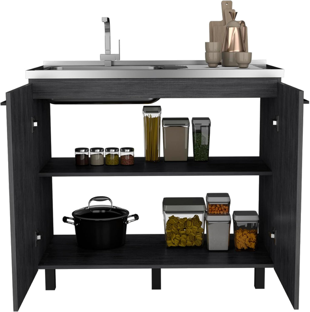 Utility Sink Cabinet Burwood, Kitchen, Smokey Oak