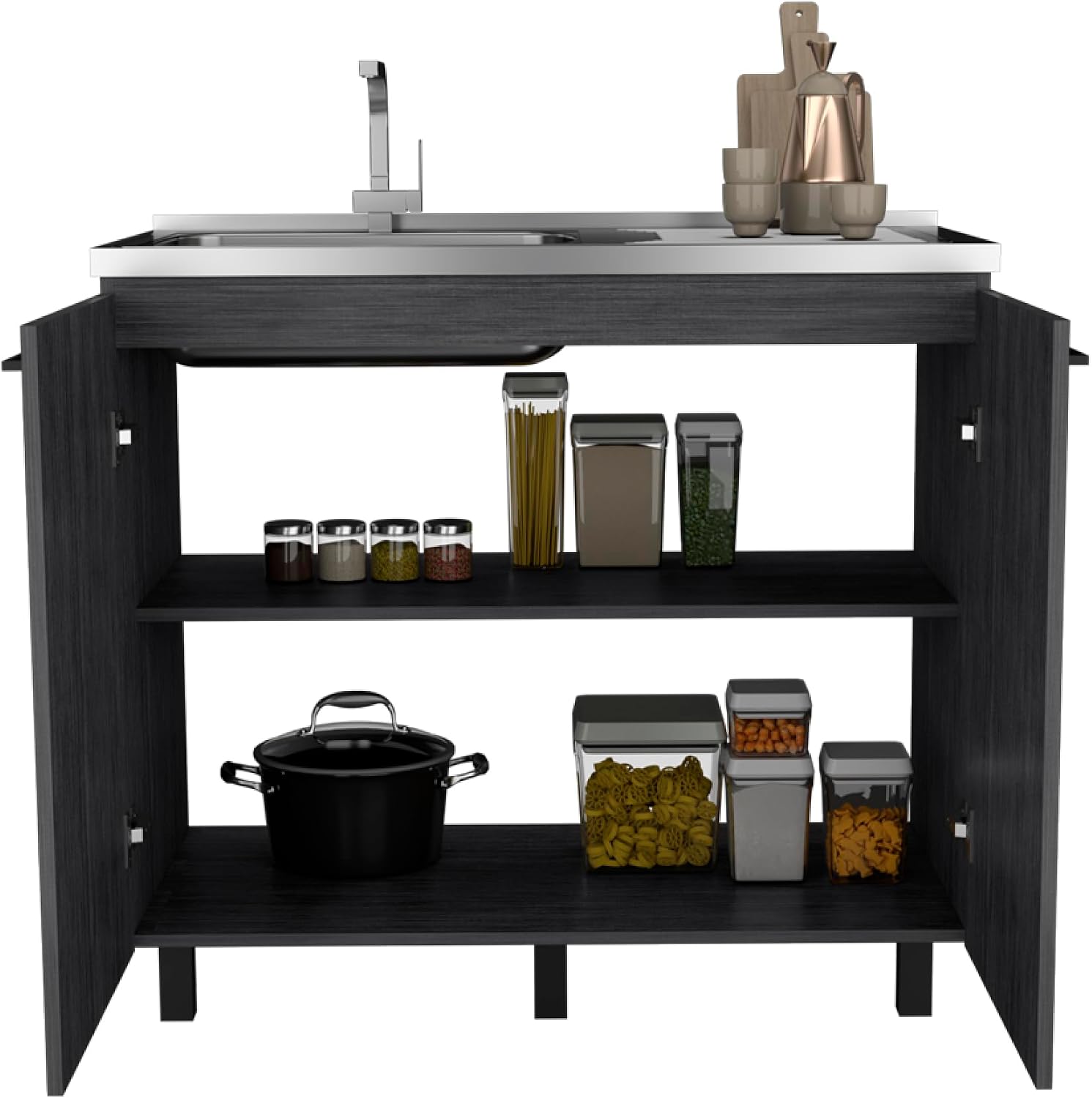 Utility Sink Cabinet Burwood, Kitchen, Smokey Oak