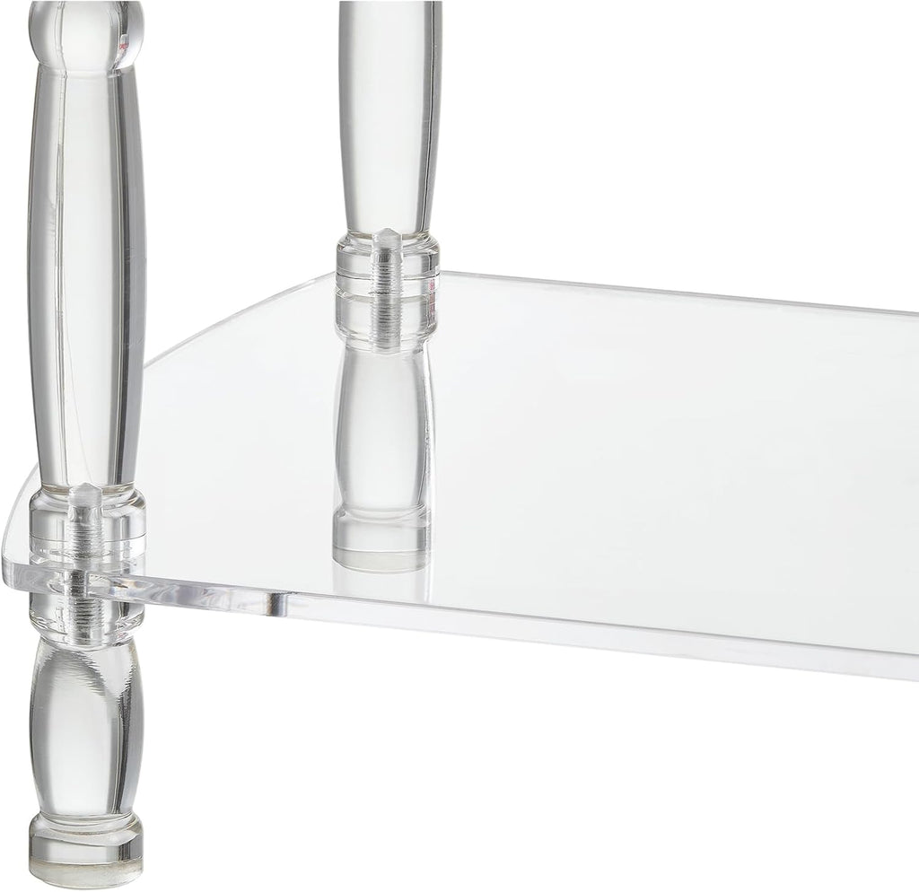 3 Tier Clear Acrylic Table, Accent Furniture for Living Room, Bedroom Clear Nightstand Side End Tables 12" D x 19" W x 28" H