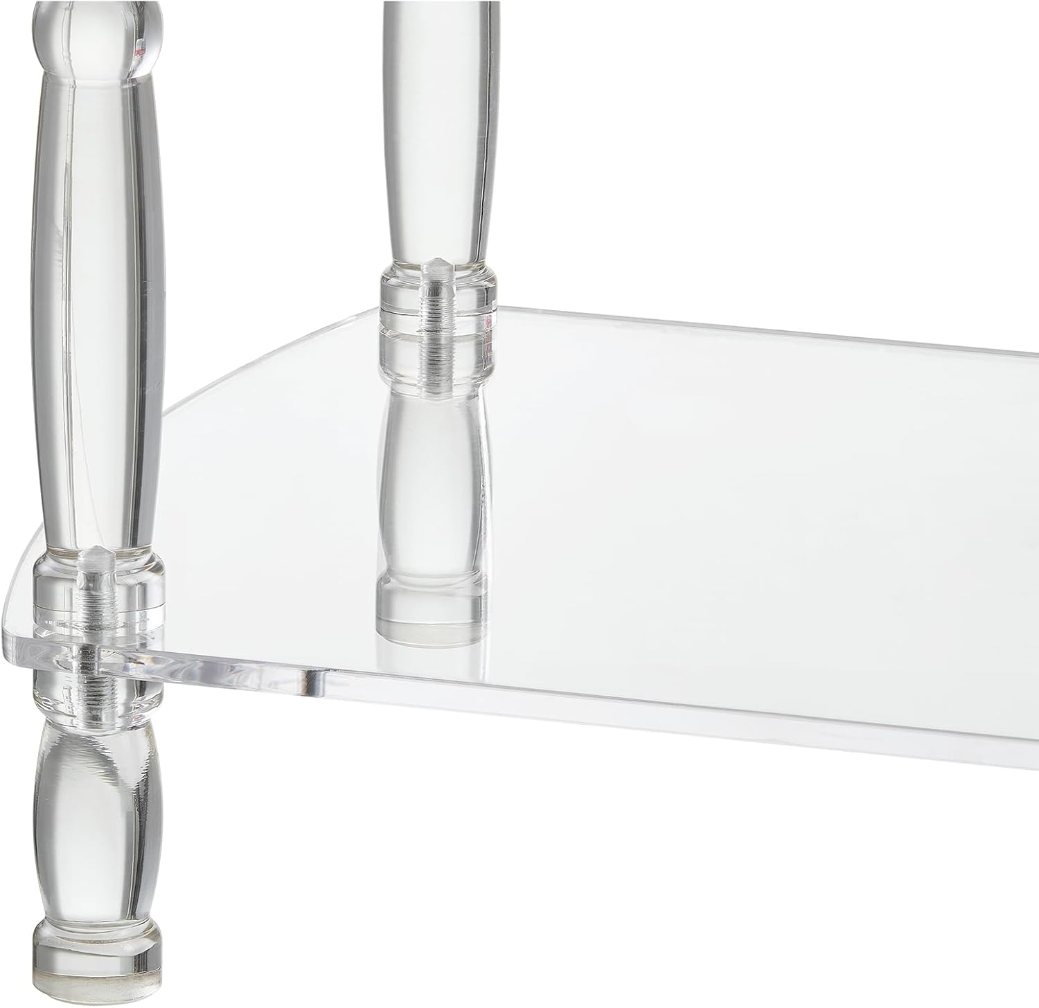 3 Tier Clear Acrylic Table, Accent Furniture for Living Room, Bedroom Clear Nightstand Side End Tables 12" D x 19" W x 28" H