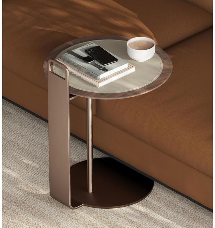 Living Room Sofa Side Table Tea Light Luxury Home Bedroom Saddle Leather Storage Small